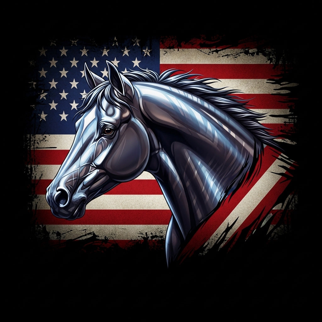 Patriotic Horse & Flag Mug