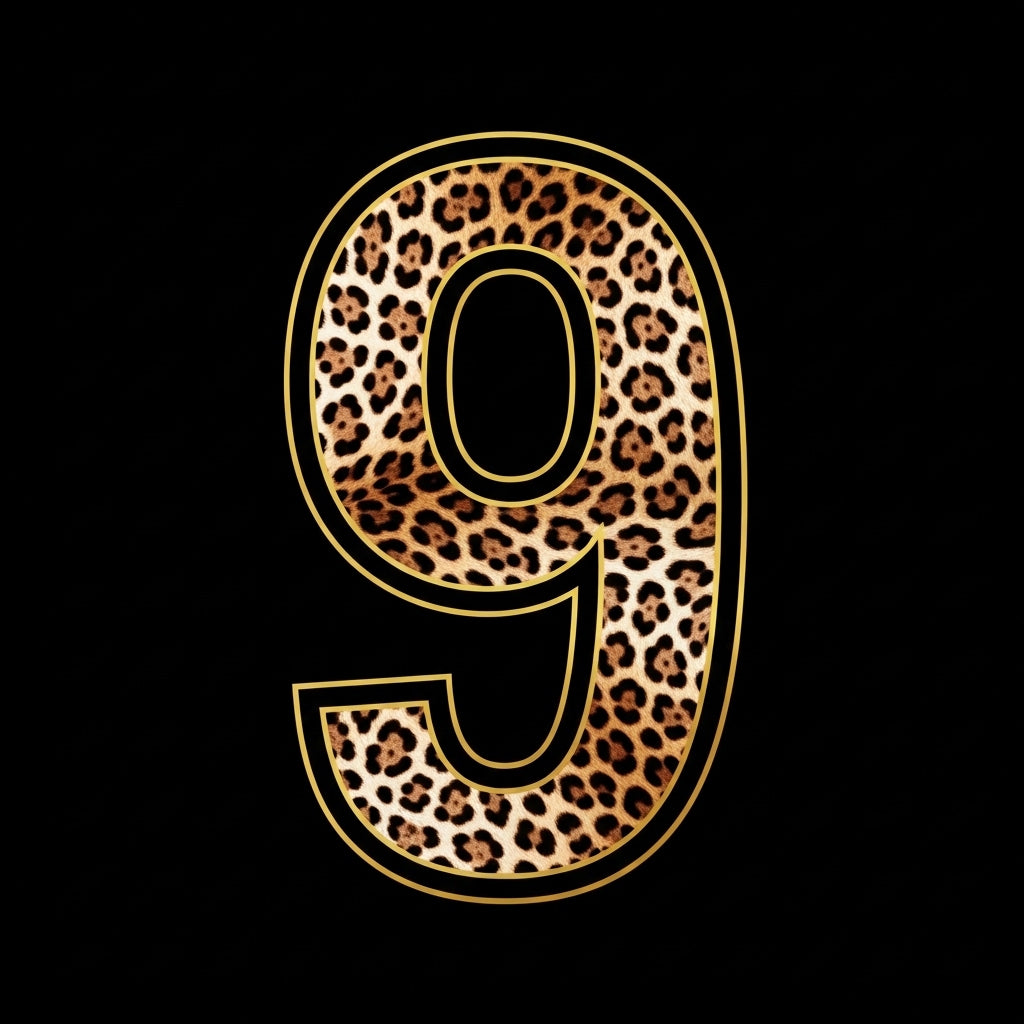 Leopard Print Number Nine Mug