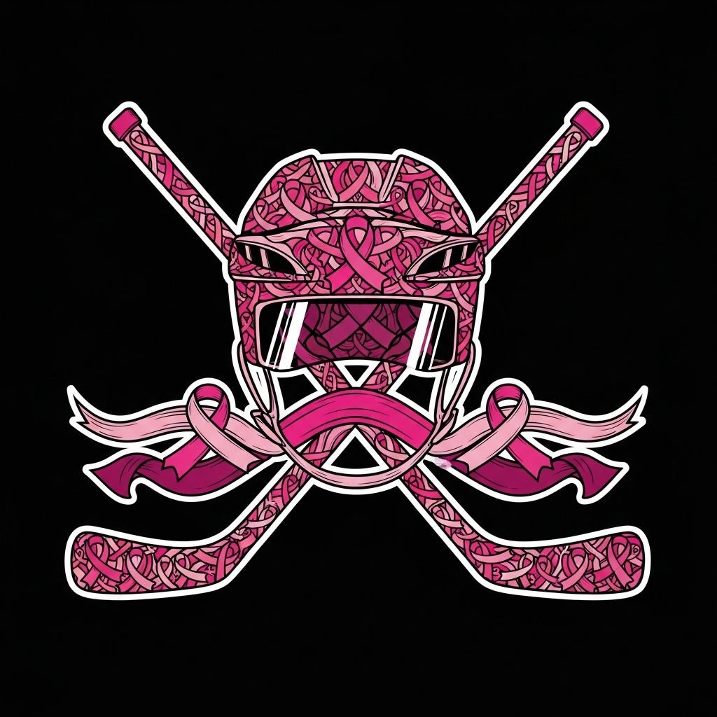 Pink Ribbon Hockey Design Mug