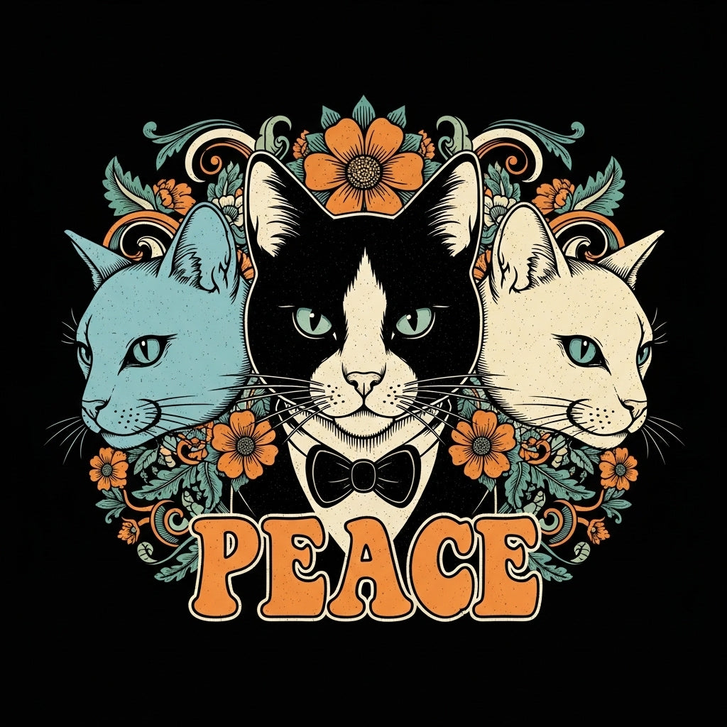 Psychedelic Cat Flower Art Mug