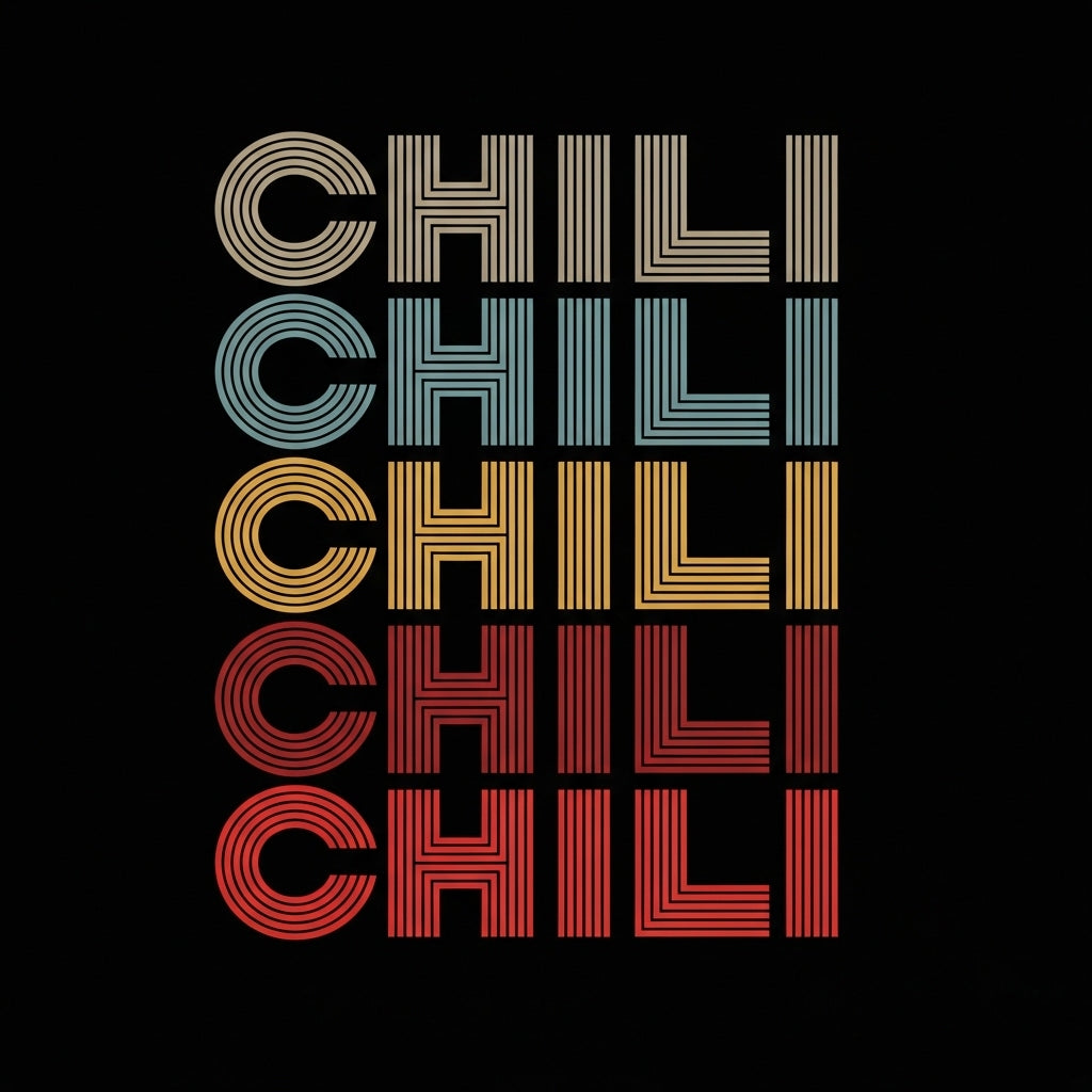 Retro Stacked Chili Text Mug