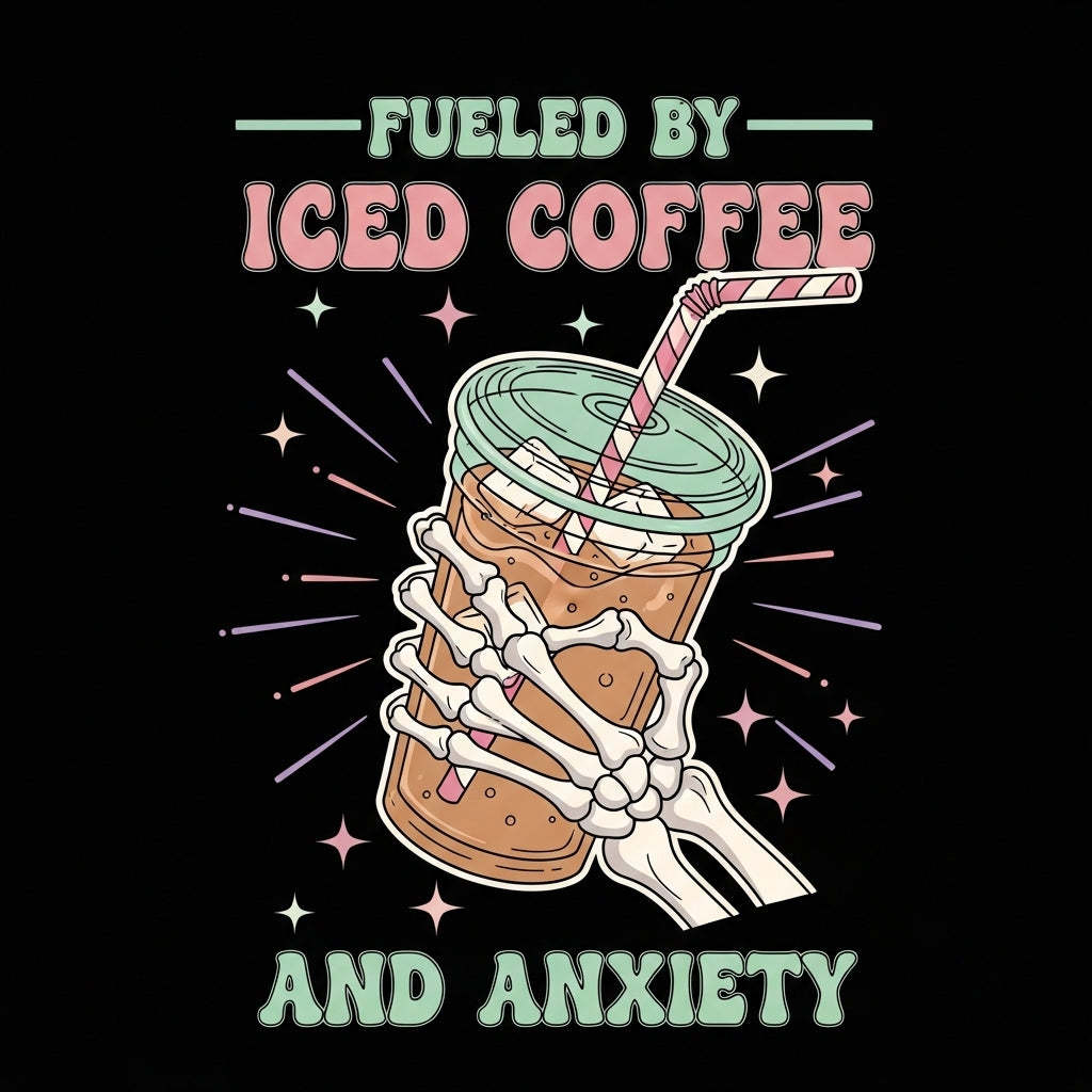 Iced Coffee & Anxiety Retro Design Mug