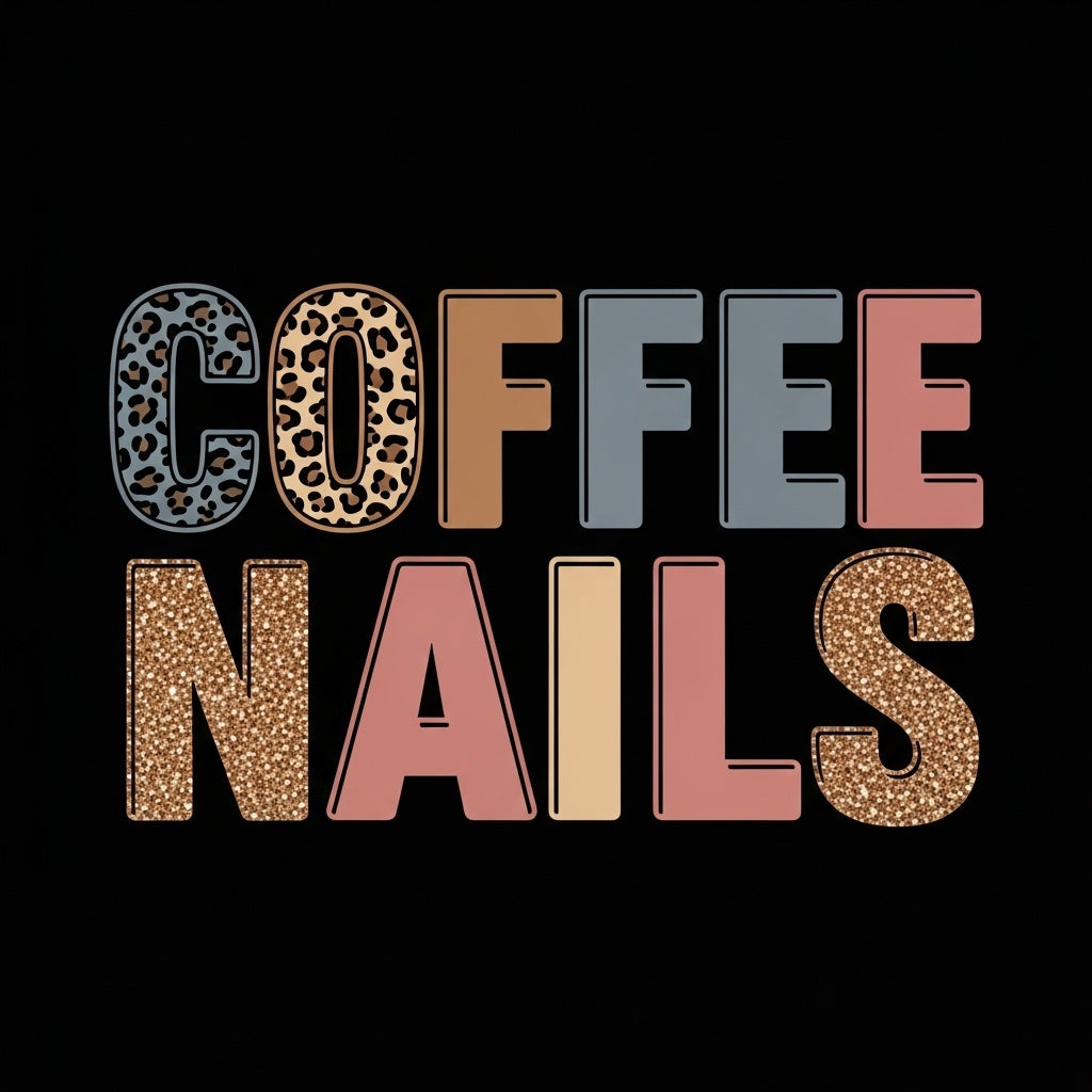 Coffee Nails Leopard Print Text Mug
