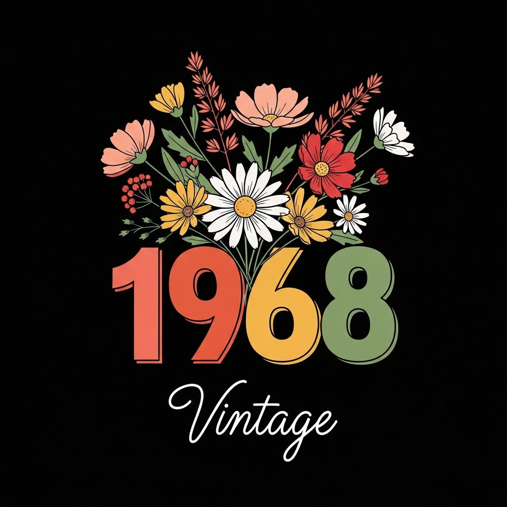 Retro 1968 Floral Design Mug