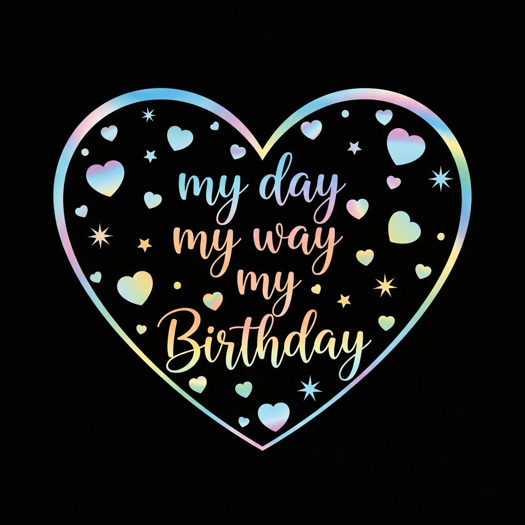 Holographic Birthday Heart Mug