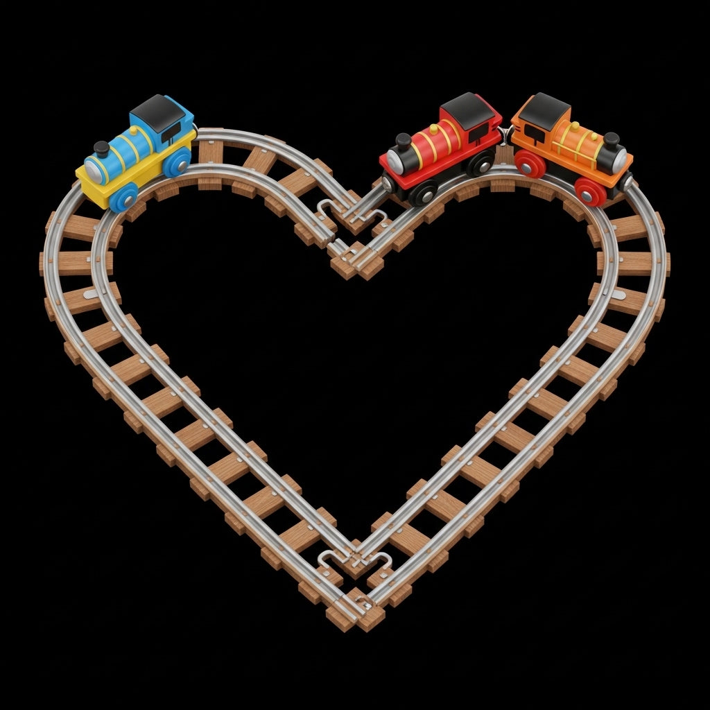 Toy Train Heart Illustration Mug