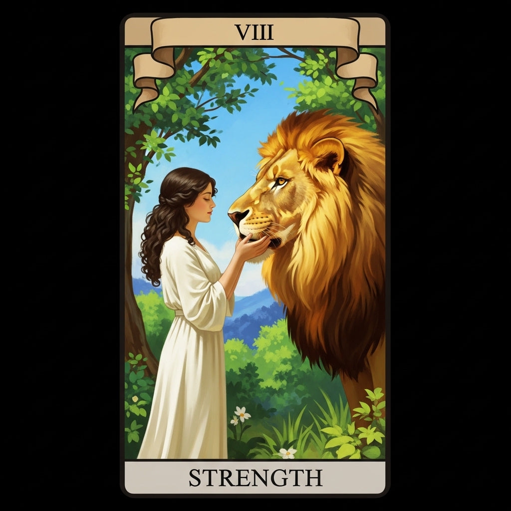 Tarot Strength Card Illustration Mug