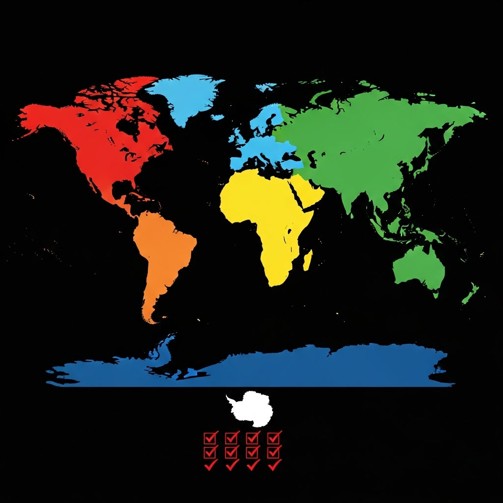 Seven Continents Travel Map Mug