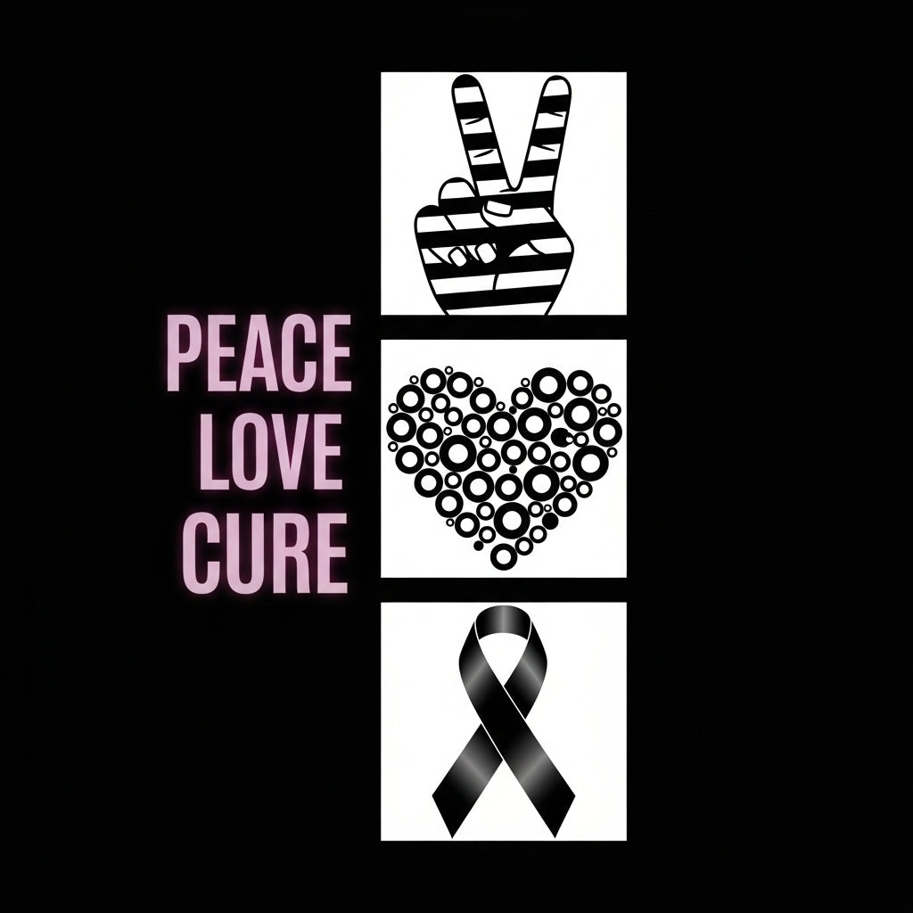 Peace Love Cure Ribbon Design Mug