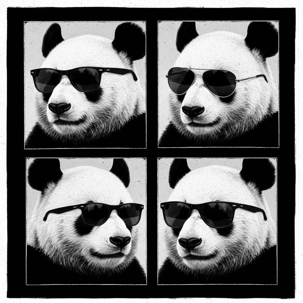 Cool Panda Sunglasses Grid Mug