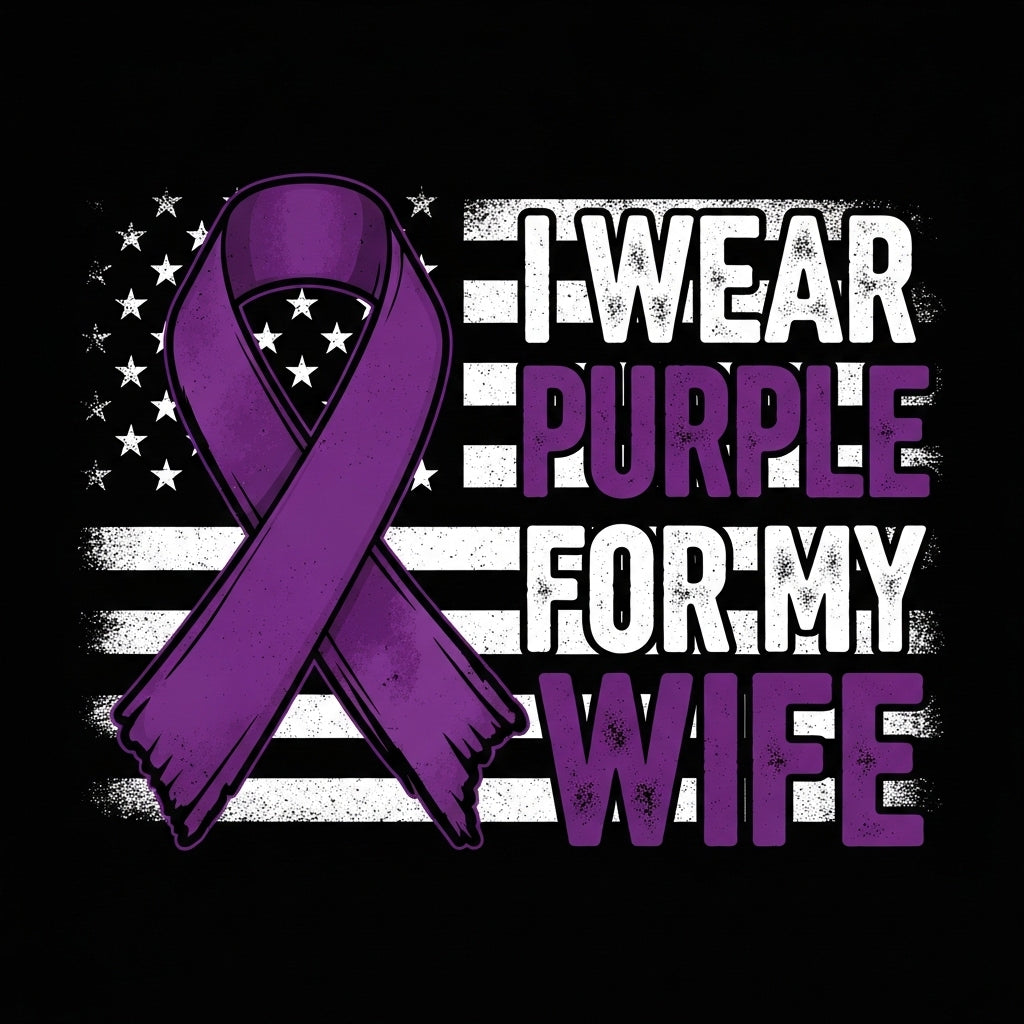Purple Ribbon US Flag Design Mug