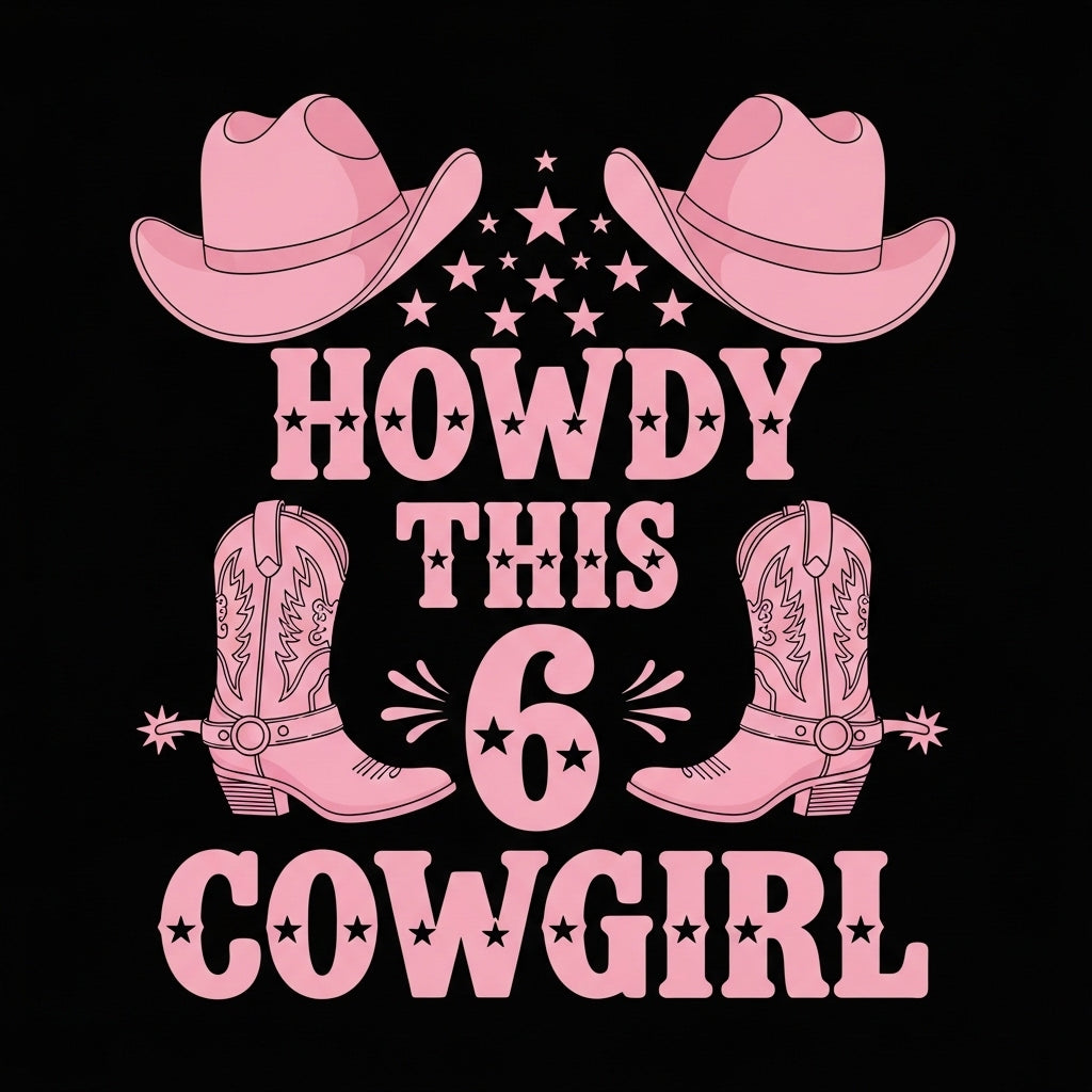 Pink Cowgirl 6th Birthday Mug