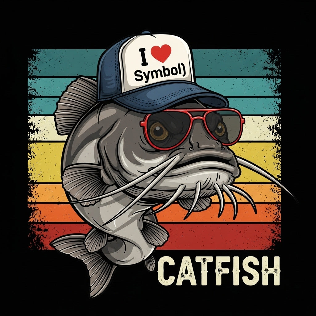 Catfish Angler Retro Design Mug