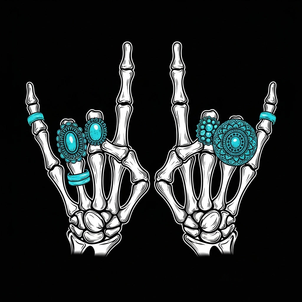 Rock On Skeleton Hands Mug