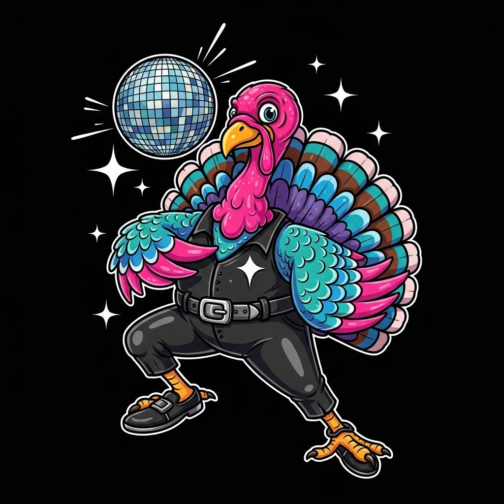 Disco Turkey Illustration Mug