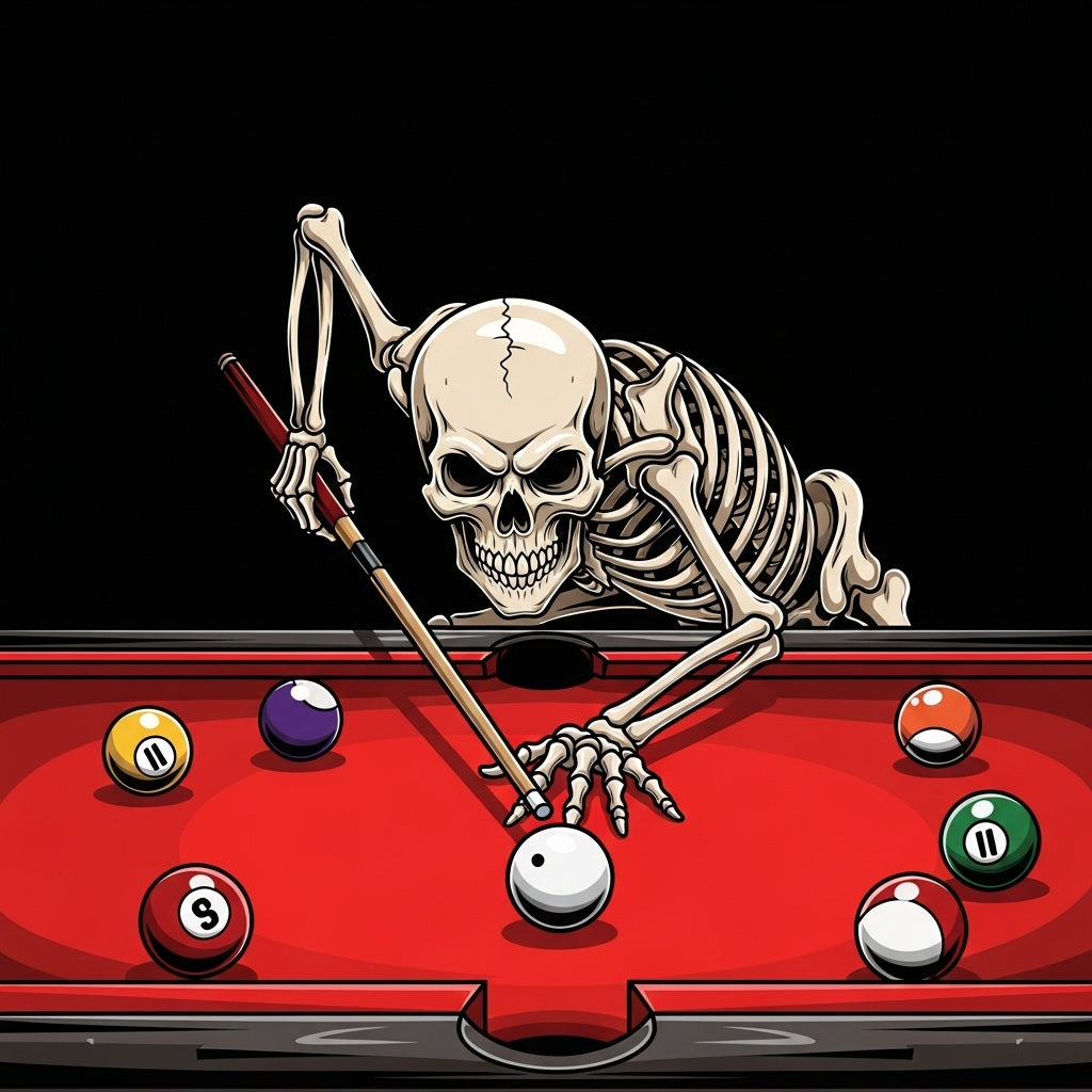 Skeleton Billiards Player Mug