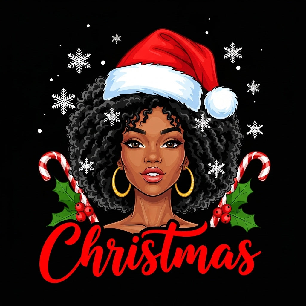 Black Woman Christmas Art Mug