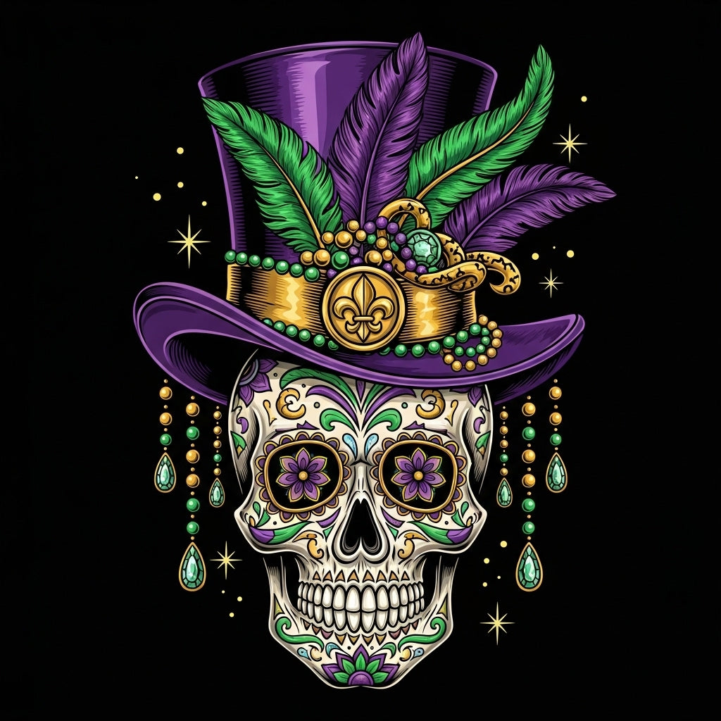 Mardi Gras Sugar Skull Art Mug