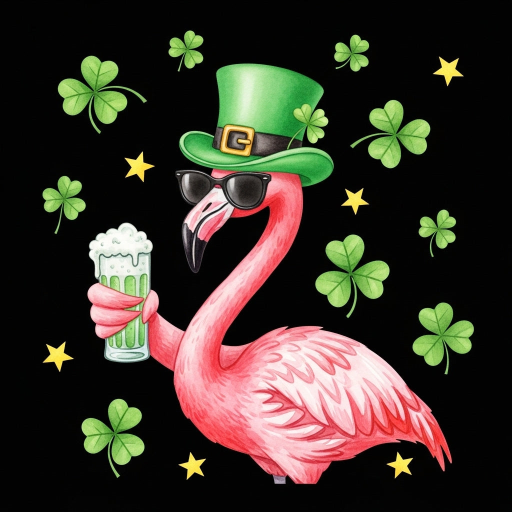 Flamingo St Patricks Day Art Mug