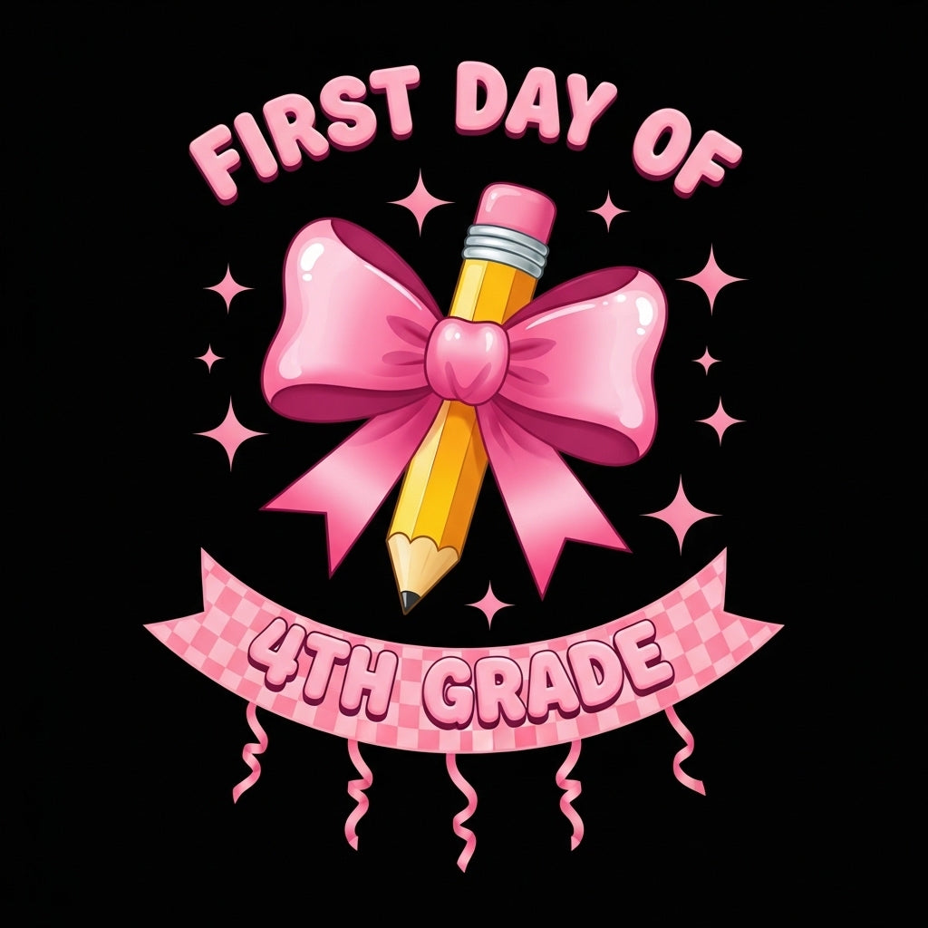 Pink Bow Pencil 4th Grade Mug