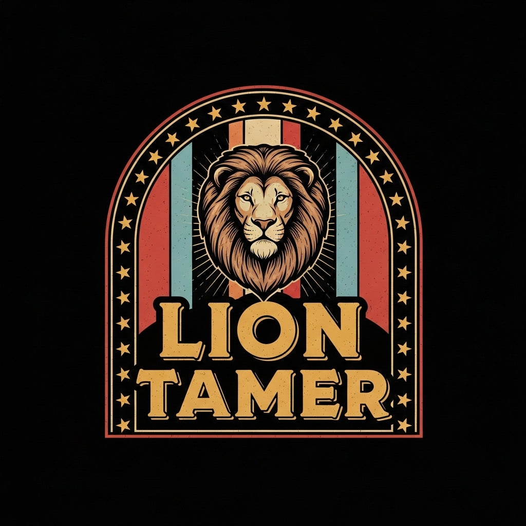 Vintage Lion Tamer Logo Mug