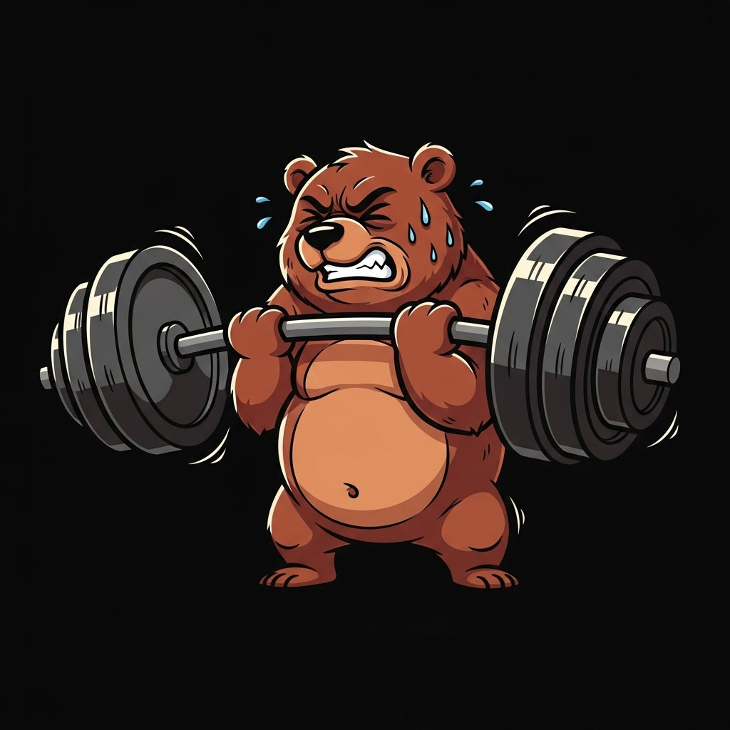 Weightlifting Bear Illustration Mug