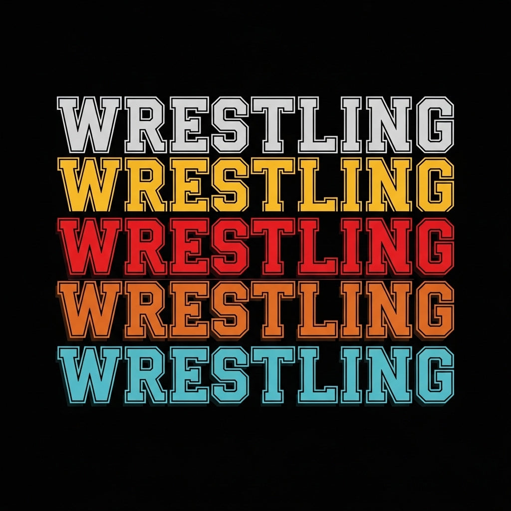Layered Wrestling Text Graphic Mug
