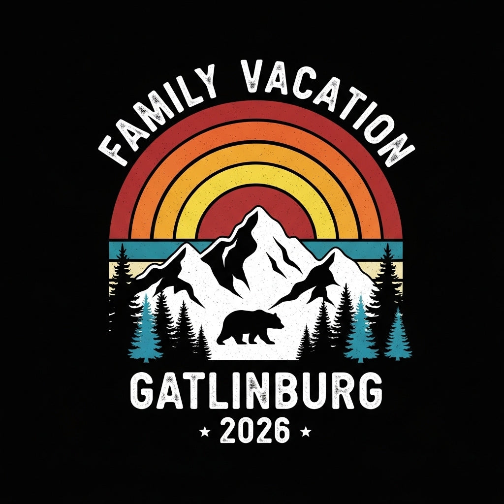 Gatlinburg Family Sunset Retro Mug