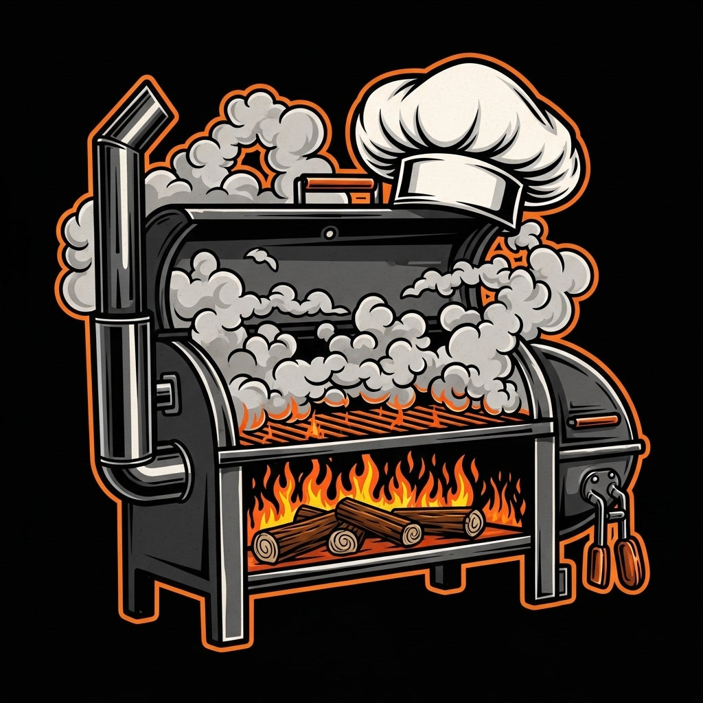 Vintage BBQ Smoker Illustration Mug