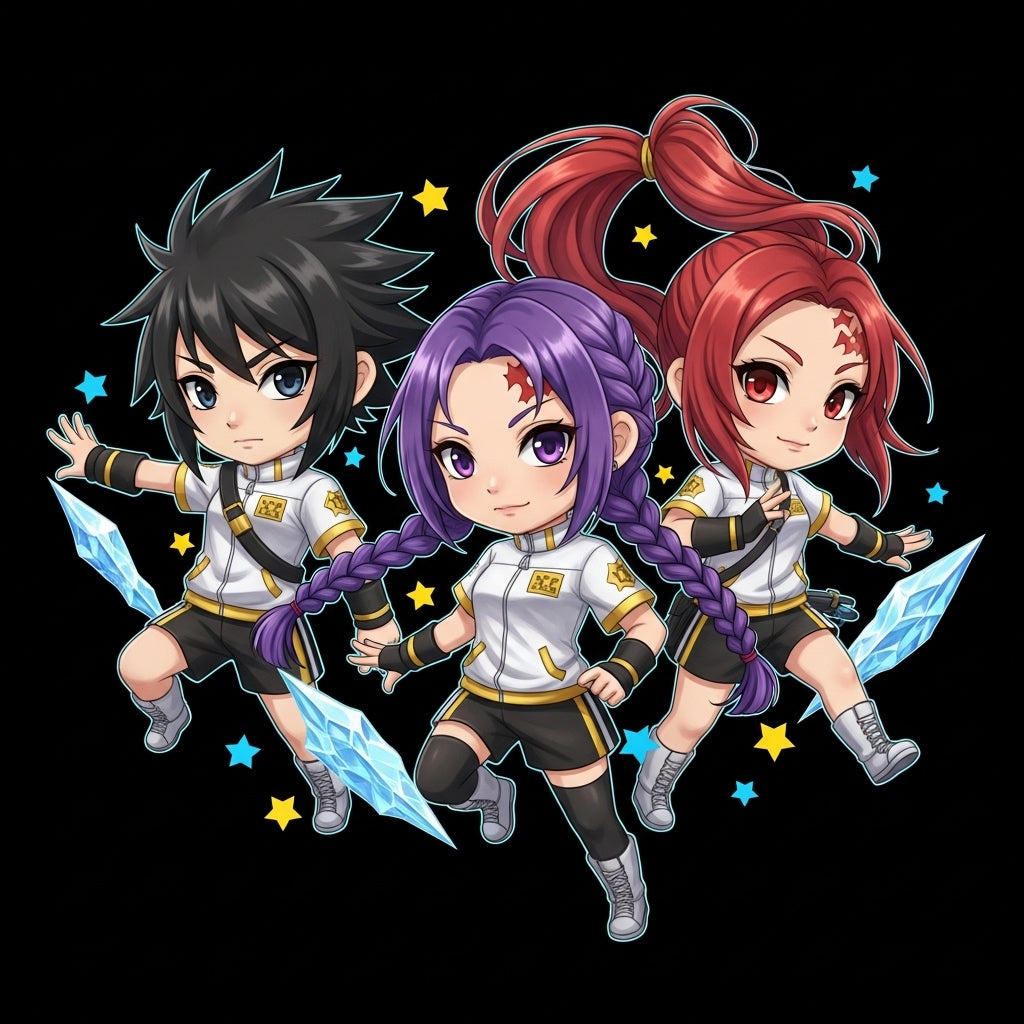 Vibrant Chibi K-Pop Demon Hunter Trio Art Mug