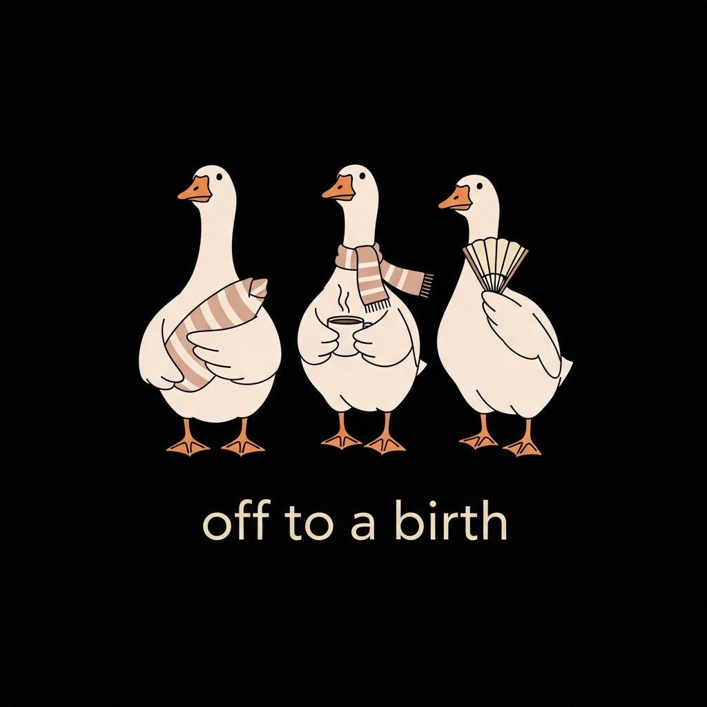 Whimsical Birth Goose Illustration Mug