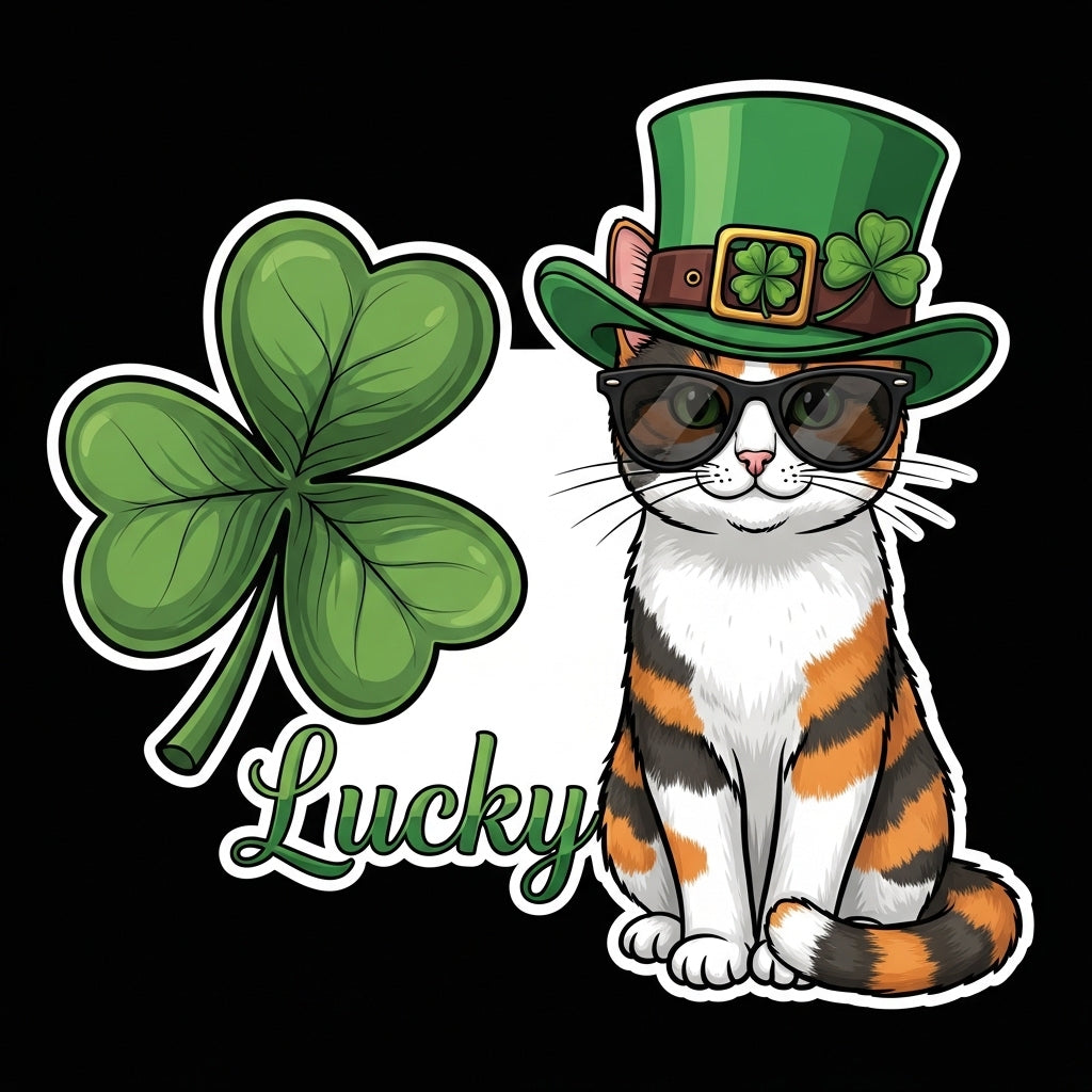 Lucky Calico Cat Clover Mug