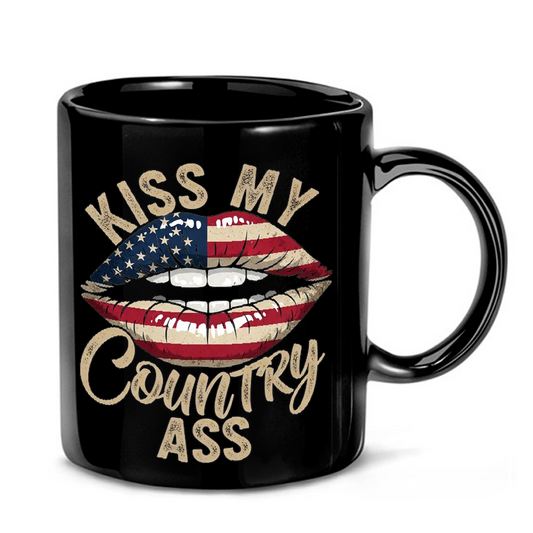 Patriotic Grunge Flag Lips Mug