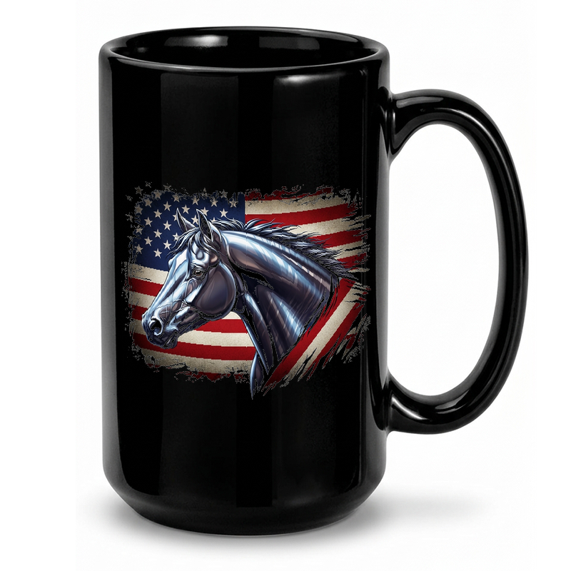 Patriotic Horse & Flag Mug