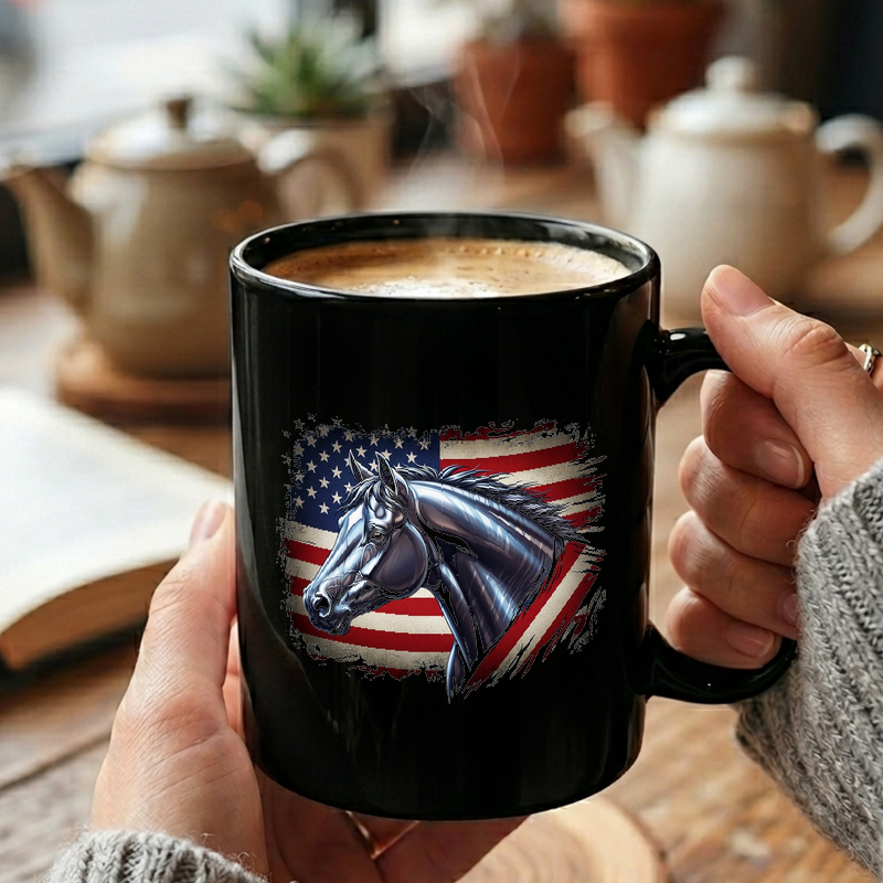 Patriotic Horse & Flag Mug