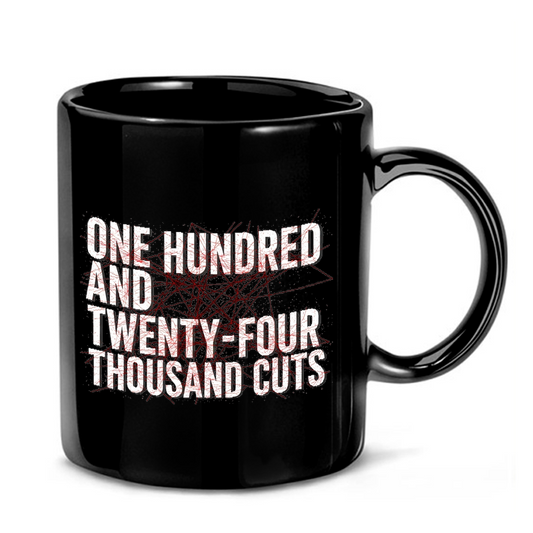 Thousand Cuts Typography Mug