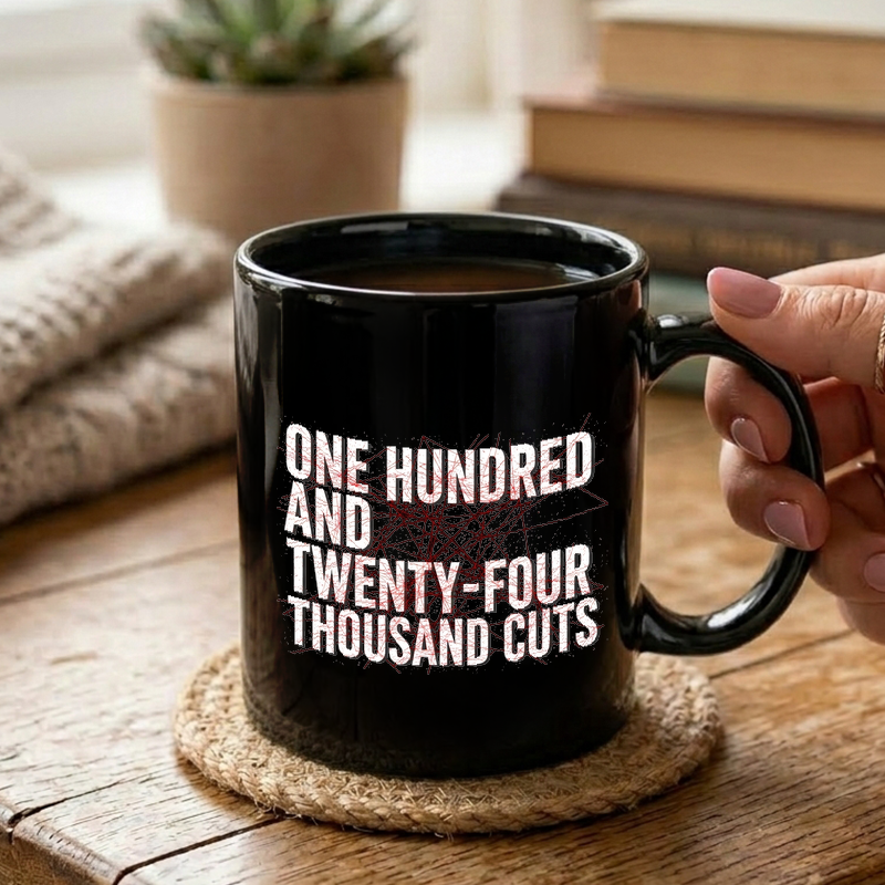 Thousand Cuts Typography Mug