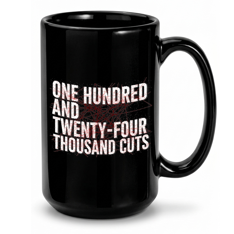 Thousand Cuts Typography Mug