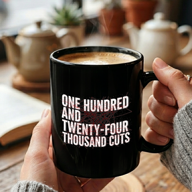 Thousand Cuts Typography Mug