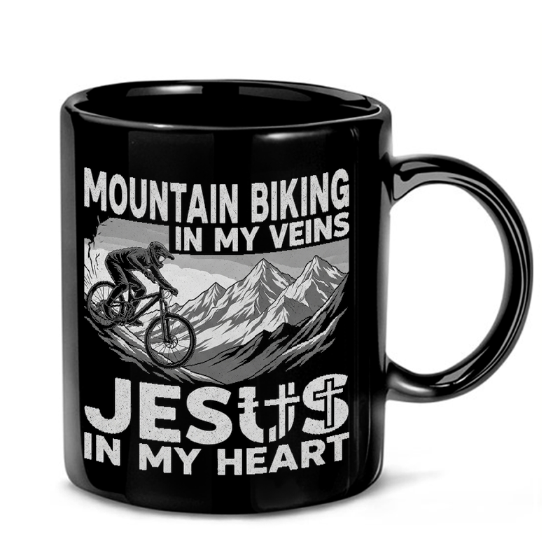 Mountain Biking Faith Graphic Mug