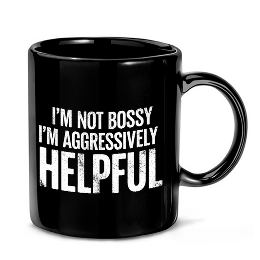 Aggressively Helpful Typography Mug