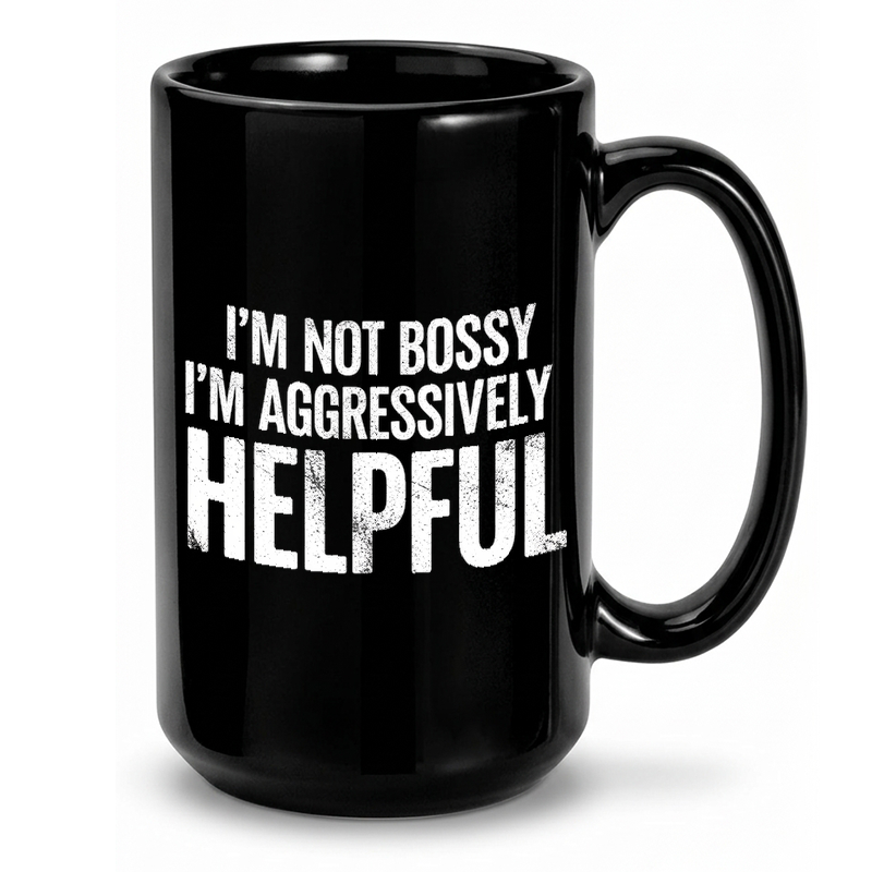 Aggressively Helpful Typography Mug