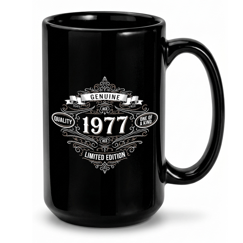 Vintage 1977 Birth Year Design Mug