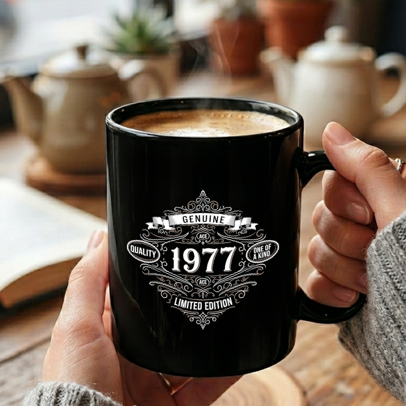 Vintage 1977 Birth Year Design Mug