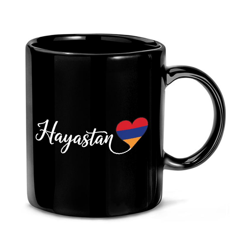 Hayastan Armenian Flag Heart Mug