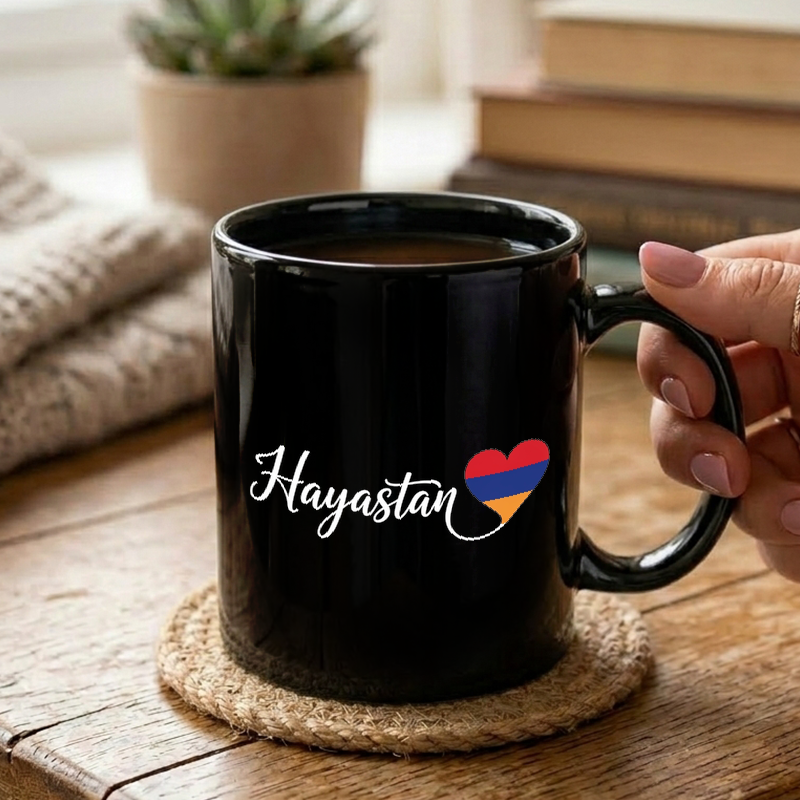 Hayastan Armenian Flag Heart Mug