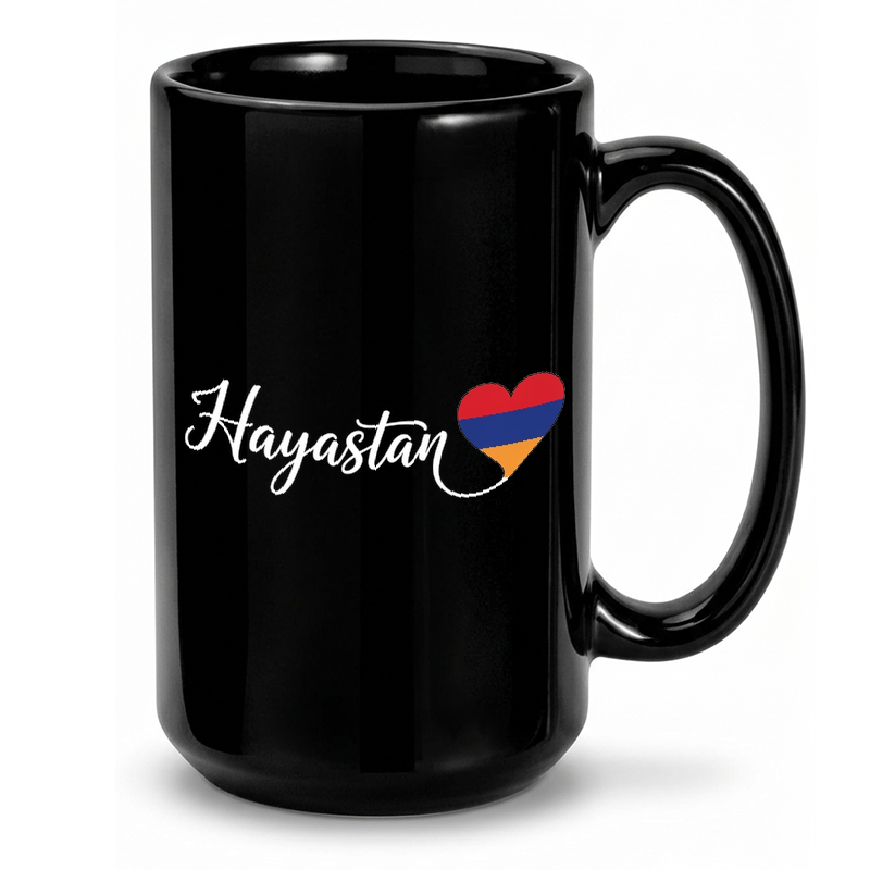 Hayastan Armenian Flag Heart Mug