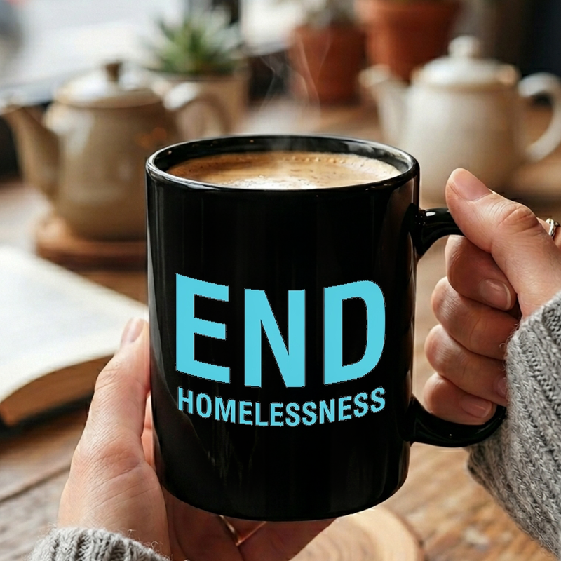 End Homelessness Typography Mug