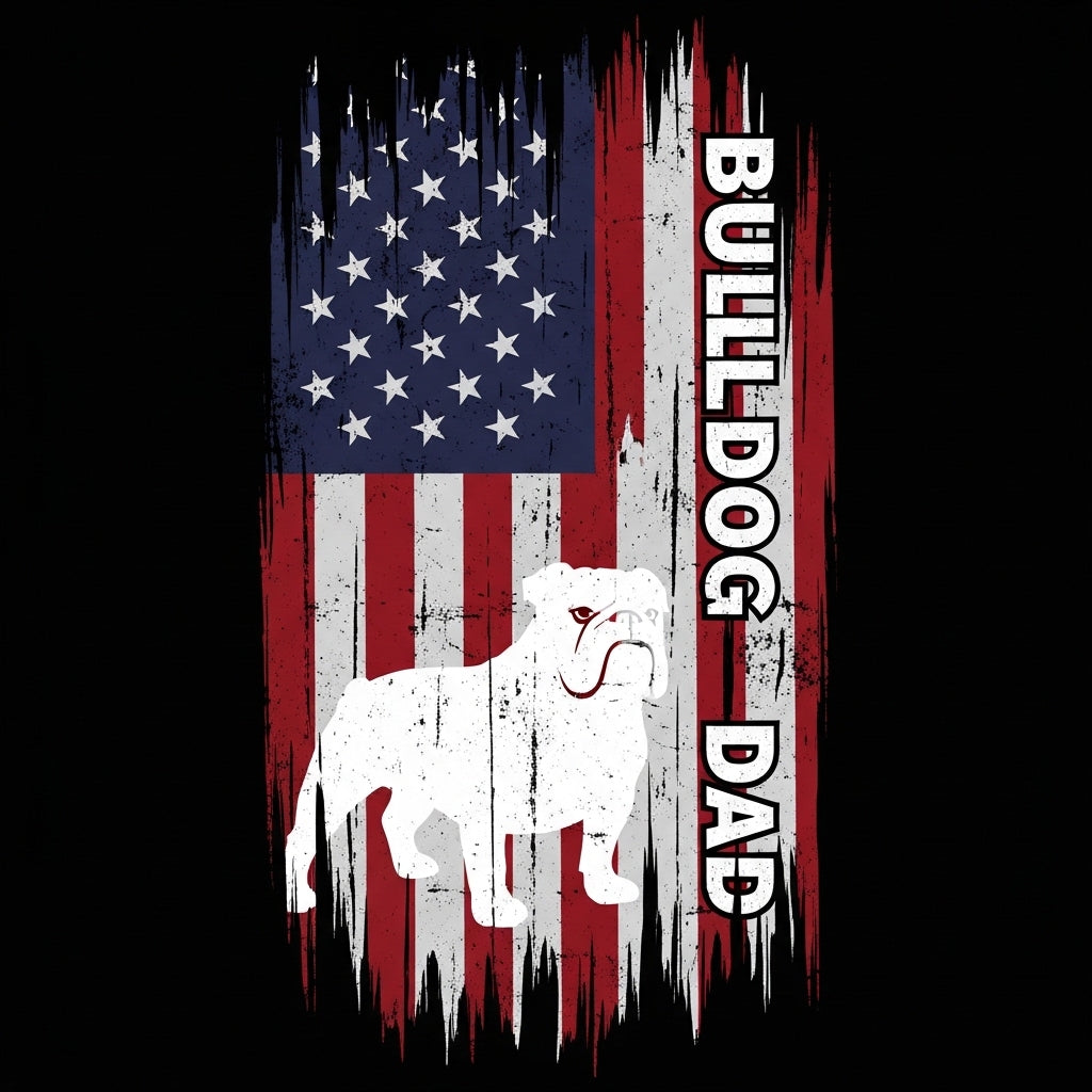 Patriotic Bulldog Dad Flag Mug