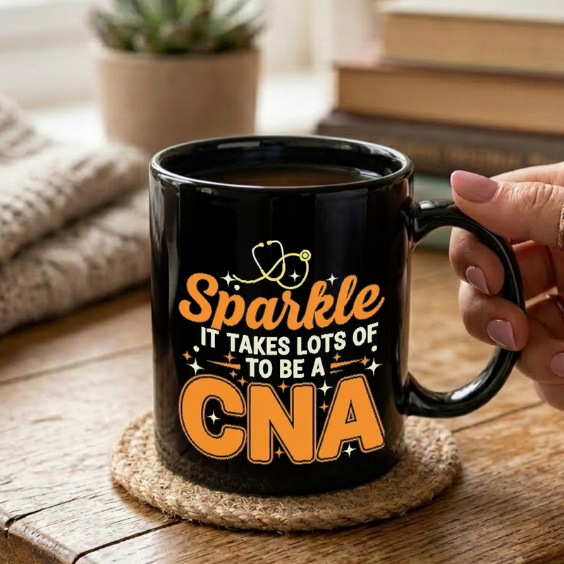 CNA Sparkle Text Design Mug
